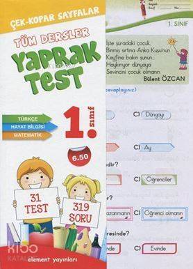 1. Sınıf Tüm Dersler Yaprak Test; Koparmalı Sayfalar 31- 343 Soru - 1