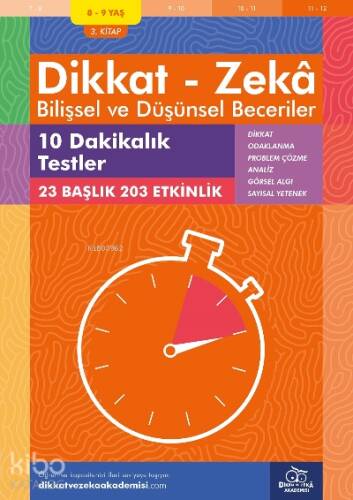 10 Dakikalık Testler (8 - 9 Yaş 3.Kitap, 203 Etkinlik) / Dikkat – Zekâ & Bilişsel ve Düşünsel Beceriler - 1