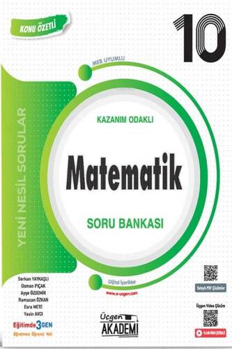 10. Sınıf Matematik Konunun Özü Soru Bankası Üçgen Akademi Yayınları - 1