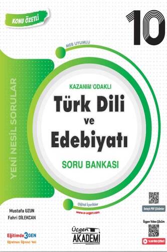 10. Sınıf Türk Dili ve Edebiyatı Konunun Özü Soru Bankası Üçgen Akademi Yayınları - 1