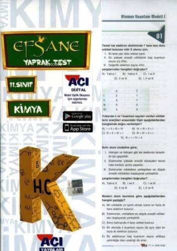 11. Sınıf Kimya Efsane Çek Kopart Yaprak Test Açı Yayınları - 1