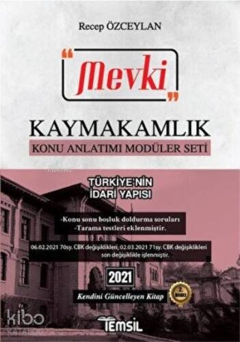 2021 Mevki Kaymakamlık Konu Anlatımı Modüler Seti - Türkiye'nin İdari Yapısı - 1