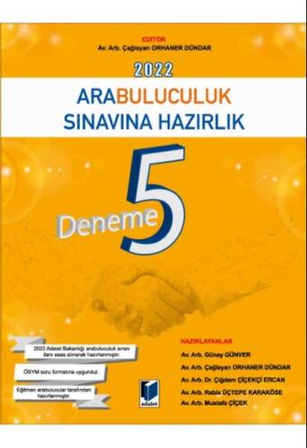 2022 Arabuluculuk Sınavına Hazırlık 5 Deneme - 1