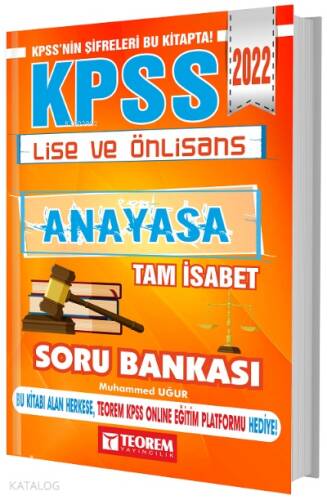 2022 KPSS Lise Ön Lisans Anayasa Tam İsabet Soru Bankası - 1