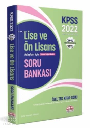 2022 KPSS Lise ve Ön Lisans Adayları İçin Özel Tek Kitap Soru Bankası - 1