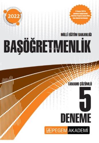 2022 Milli Eğitim Bakanlığı Başöğretmenlik 5 Deneme - 1