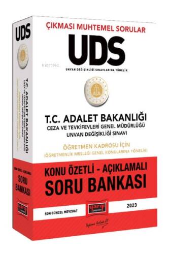 2023 Adalet Bakanlığı Ceza ve Tevkifevleri; Genel Müdürlüğü UDS Öğretmen Kadrosu İçin Öğretmenlik Soru Bankası - 1