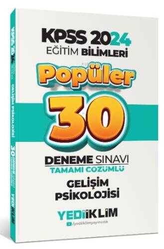 2024 Eğitim Bilimleri Gelişim Psikolojisi Popüler Tamamı Çözümlü 30 Deneme - 1