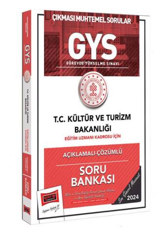 2024 GYS Kültür ve Turizm Bakanlığı Eğitim Uzmanı Kadrosu İçin Açıklamalı Çözümlü Soru Bankası - 1