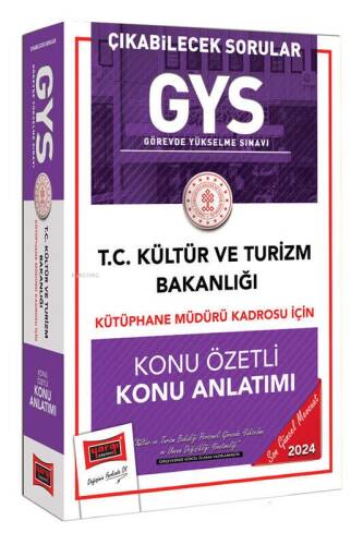 2024 GYS Kültür ve Turizm Bakanlığı Kütüphane Müdürü Kadrosu İçin Konu Anlatımı ve Sorular - 1