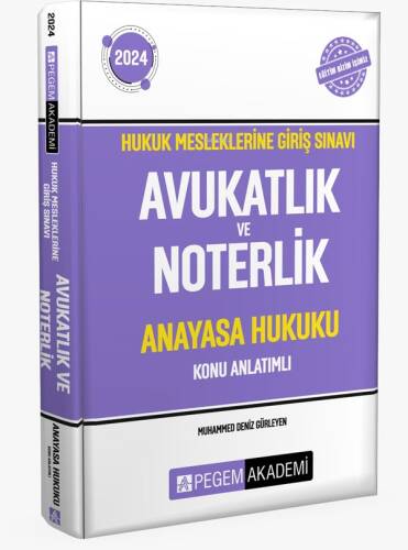 2024 Hukuk Mesleklerine Giriş Sınavı Avukatlık ve Noterlik Anayasa Hukuku Konu Anlatımlı - 1