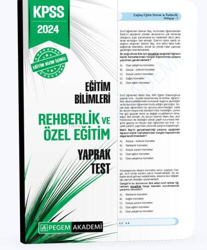 2024 KPSS Eğitim Bilimleri Rehberlik ve Özel Eğitim Yaprak Test - 1