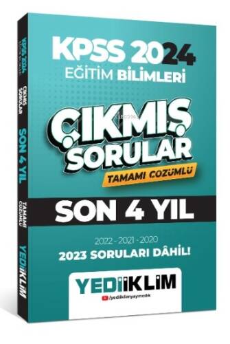 2024 KPSS Eğitim Bilimleri Son 4 Yıl Tamamı Çözümlü Çıkmış Sorular - 1