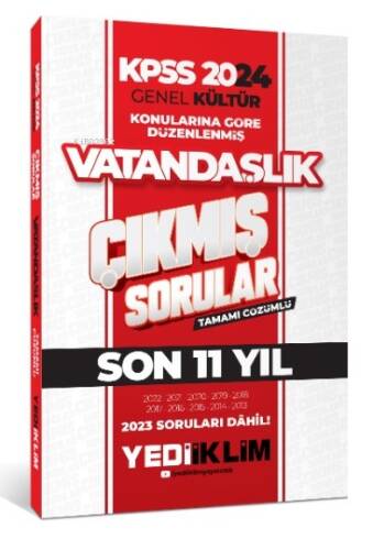 2024 KPSS Genel Kültür Lisans Vatandaşlık Konularına Göre Tamamı Çözümlü Çıkmış Sorular - 1