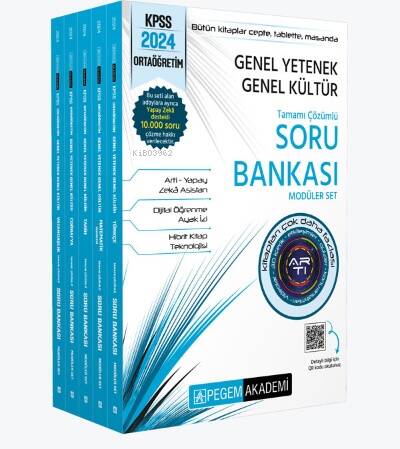 2024 KPSS Genel Yetenek Genel Kültür Ortaöğretim Tamamı Çözümlü Soru Bankası Modüler Set - 1