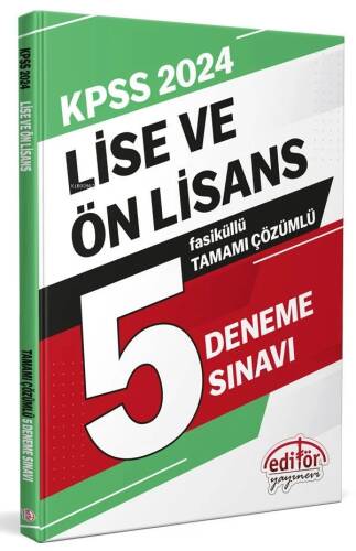 2024 KPSS Lise ve Ön Lisans Tamamı Çözümlü 5 Fasikül Deneme Sınavı - 1