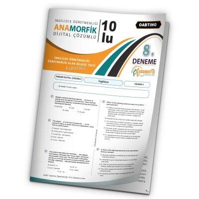 2024 KPSS ÖABT Anamorfik Yayın İngilizce Öğretmenliği Türkiye Geneli D.Çözümlü Deneme 10/8.Kitapçık - 1