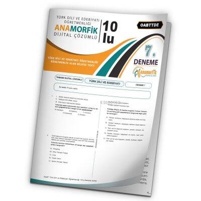 2024 KPSS ÖABT Anamorfik Yayın Türk Dili ve Edebiyatı Türkiye Geneli D.Çözümlü Deneme 10/7.Kitapçık - 1