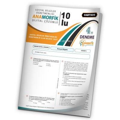 2024 KPSS ÖABT Anamorfik Yayınları Sosyal Bilgiler Türkiye Geneli D.Çözümlü Deneme 10/4.Kitapçık - 1