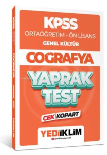 2024 KPSS Ortaöğretim - Ön Lisans Genel Kültür Coğrafya Çek Kopart Yaprak Test - 1