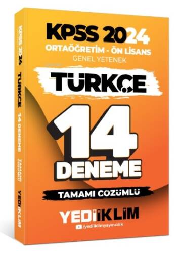 2024 KPSS Ortaöğretim - Ön Lisans Genel Yetenek Türkçe 14 Deneme Tamamı Çözümlü - 1