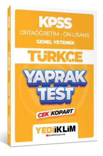 2024 KPSS Ortaöğretim - Ön Lisans Genel Yetenek Türkçe Çek Kopart Yaprak Test - 1