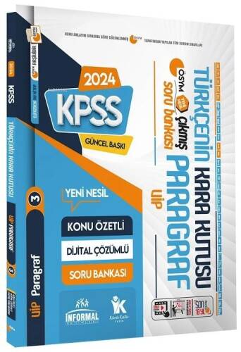 2024 KPSS Türkçenin Kara Kutusu VİP PARAGRAF 3 Konu Ö.Dijital Çözümlü Çıkmış Soru Bankası - 1