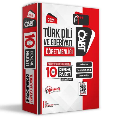 2024 ÖABT TÜRK DİLİ ve EDEBİYATI Öğretmenliği 10lu Paket Deneme D.Çözümlü TG - 1