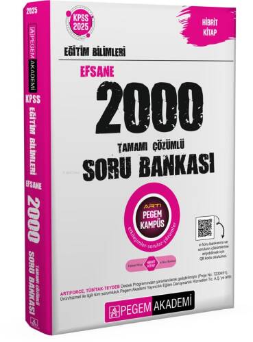 2025 KPSS Eğitim Bilimleri Tamamı Çözümlü Efsane 2000 Soru Bankası Pegem Akademi Yayıncılık - 1