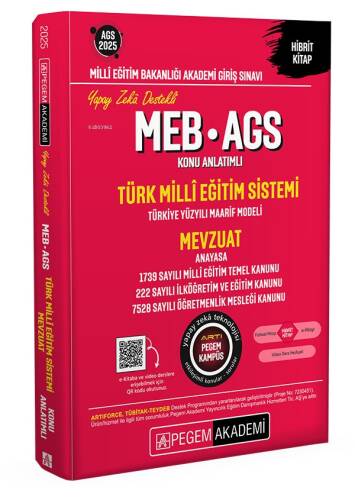 2025 Pegem Akademi Yayıncılık MEB-AGS Konu Anlatımlı Türk Milli Eğitim Sistemi-Mevzuat - 1