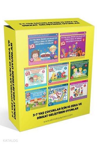 3 -7 Yaş Çocuklar İçin IQ Zeka ve Dikkat Geliştiren Oyunlar; 8 Kitap Takım (3-4-5-6-7 Yaş) - 1