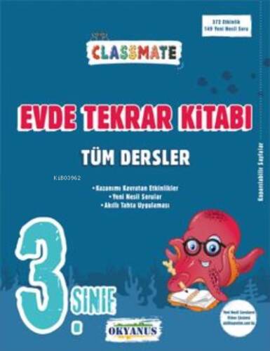 3. Sınıf Classmate Tüm Dersler Evde Tekrar Kitabı - 1