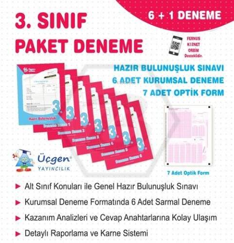 3. Sınıf Paket Deneme 7'Li + Optik - 2024/2025 - 1