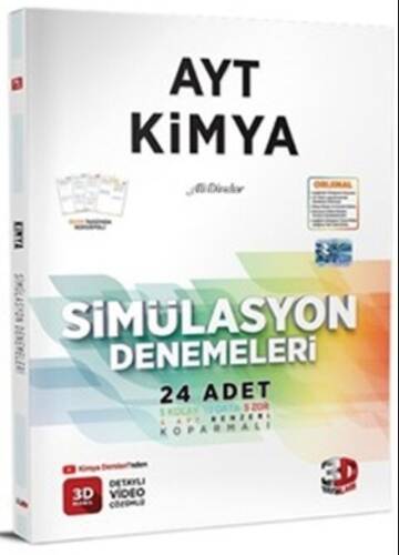 3D Yayınları AYT Kimya Simülasyon 24 Deneme - 1