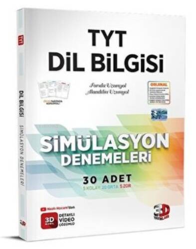 3D Yayınları TYT Dil Bilgisi Simülasyon Denemeleri Detaylı Video Çözümlü - 1