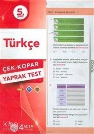 4 Adım - 5. Sınıf Türkçe Yaprak Test - 1