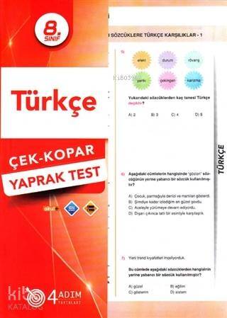 4 Adım - 8. Sınıf Türkçe Yaprak Test - 1