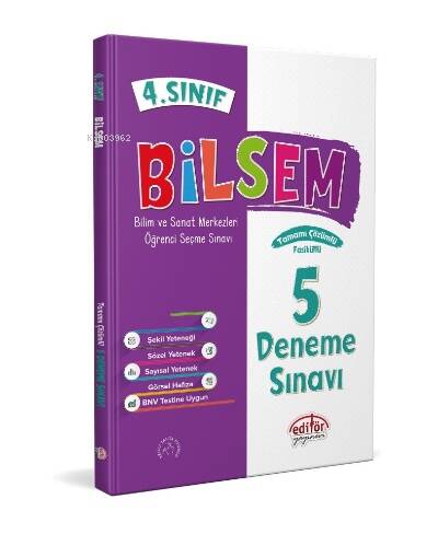 4. Sınıf Bilsem Tamamı Çözümlü 5 Fasikül Deneme Sınavı - 1