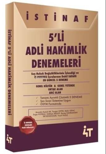 4T İstinaf 5 Li Adli Hakimlik Denemeleri - 1