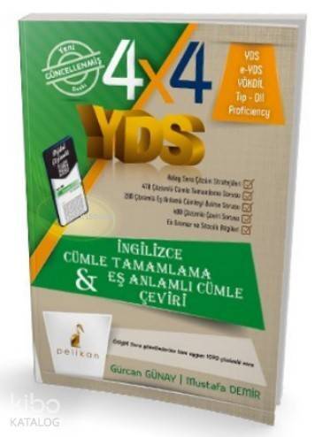 4x4 YDS Seti 1 Kitap Cümle Tamamlama, Çeviri ve Eş Anlamlı Cümle - 1