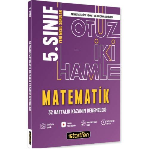 5. Sınıf Matematik 32 Hamle Haftalık Kazanım Denemeleri - 1