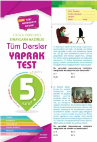 5 Sınıf Tüm Dersler Yaprak Test - 1