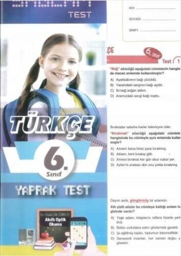 6. Sınıf Türkçe Yaprak Test - 1