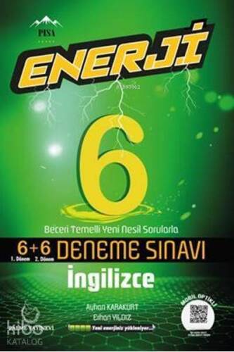 6.Sınıf Enerji İngilizce 6+6 Deneme Sınavı - 1