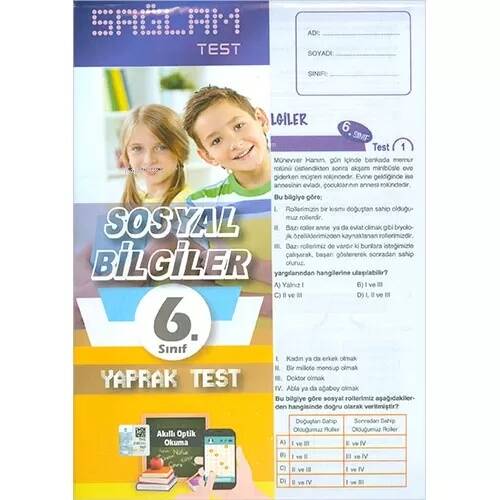 6.Sınıf Sosyal Bilgiler Sağlam Yaprak Test - 1