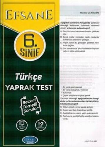 6.Sınıf Türkçe Çek Kopar Yaprak Test - 1