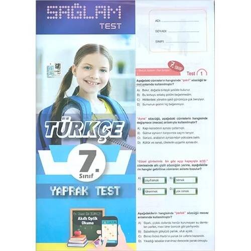 7. Sınıf Türkçe Sağlam Yaprak Test - 1