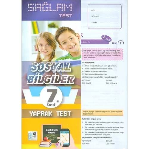 7.Sınıf Sosyal Bilgiler Sağlam Yaprak Test - 1