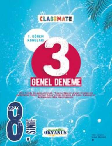 8. Sınıf Classmate 1. Dönem 3 Genel Deneme - 1