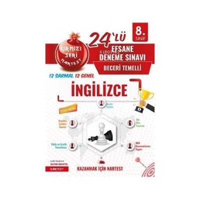 8. Sınıf Kırmızı Nar Efsane İngilizce 24 Deneme Sınavı (12 Sarmal + 12 Genel) - 1